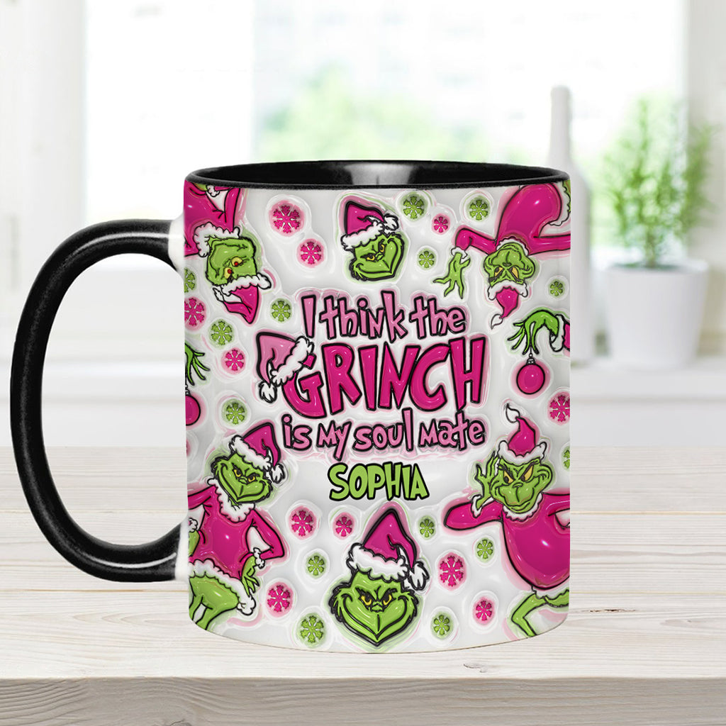 Personalized Grinch Accent Mug Custom Name Christmas Gift