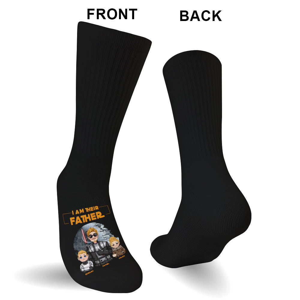 Personalized I Am Their Father Socks Custom Family Gift for Dad