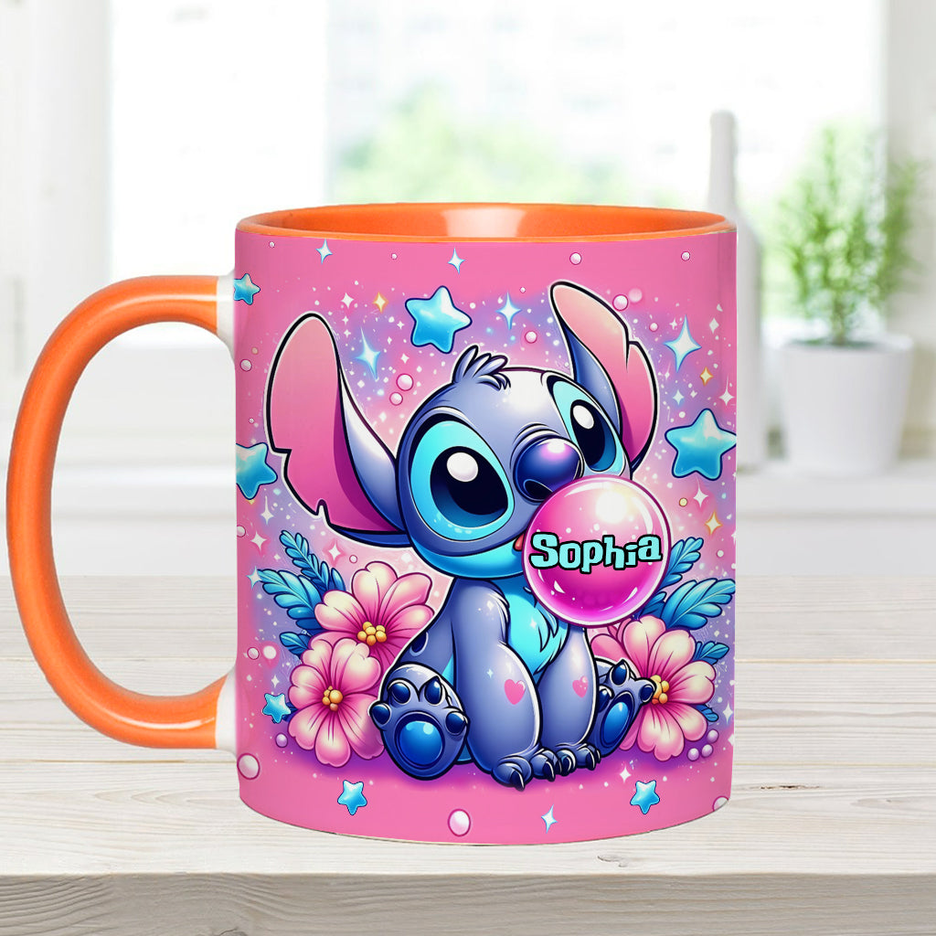 Personalized Pink Accent Mug Custom Name Gift for Birthday