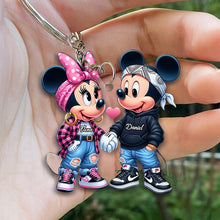 Load image into Gallery viewer, Personalized Mouse Couple Keychain Custom Name Gift for Valentine’s Day
