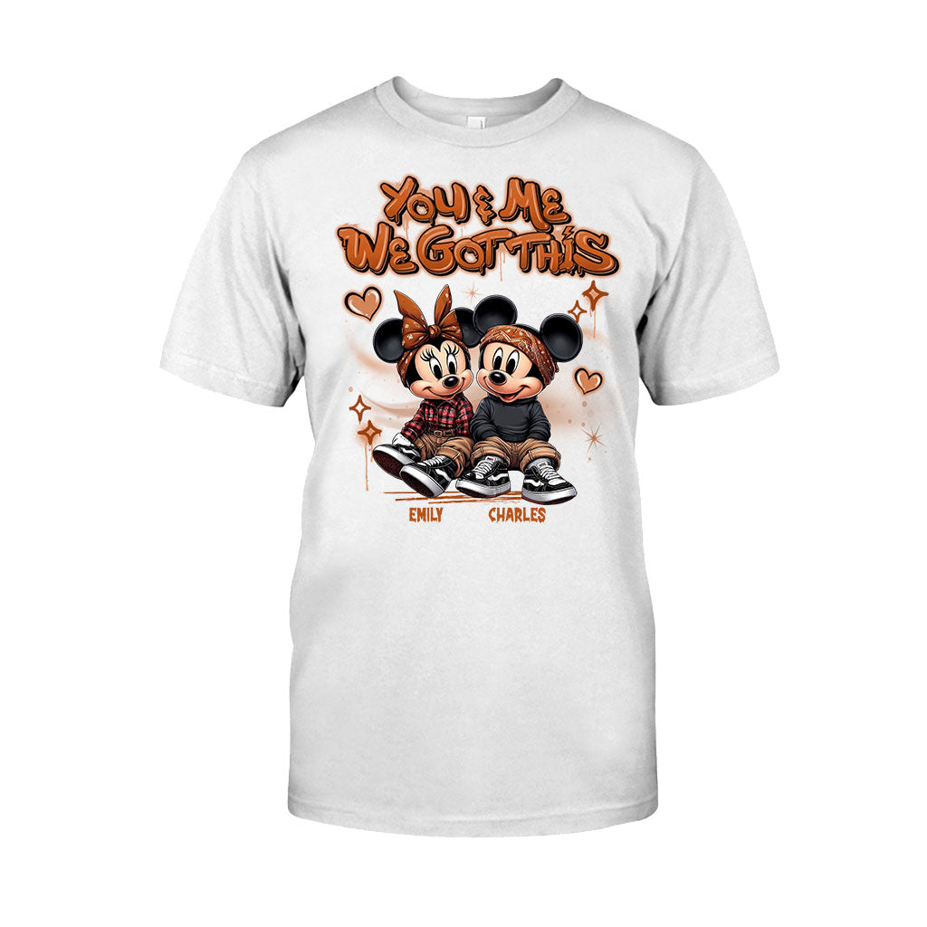 Personalized Couples Mouse T-shirt & Hoodie with Custom Names for Engagement or Anniversary