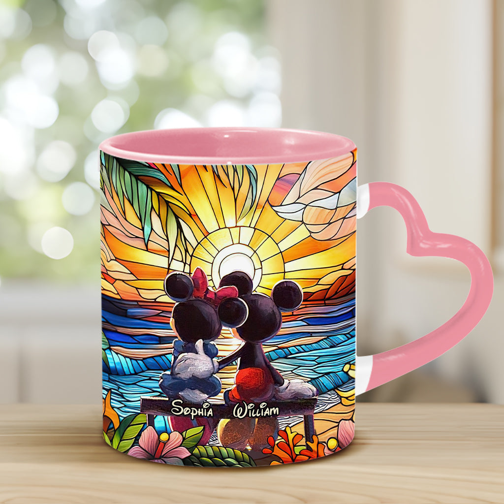 Personalized Heart Handle Mug Custom Name Gift for Couple