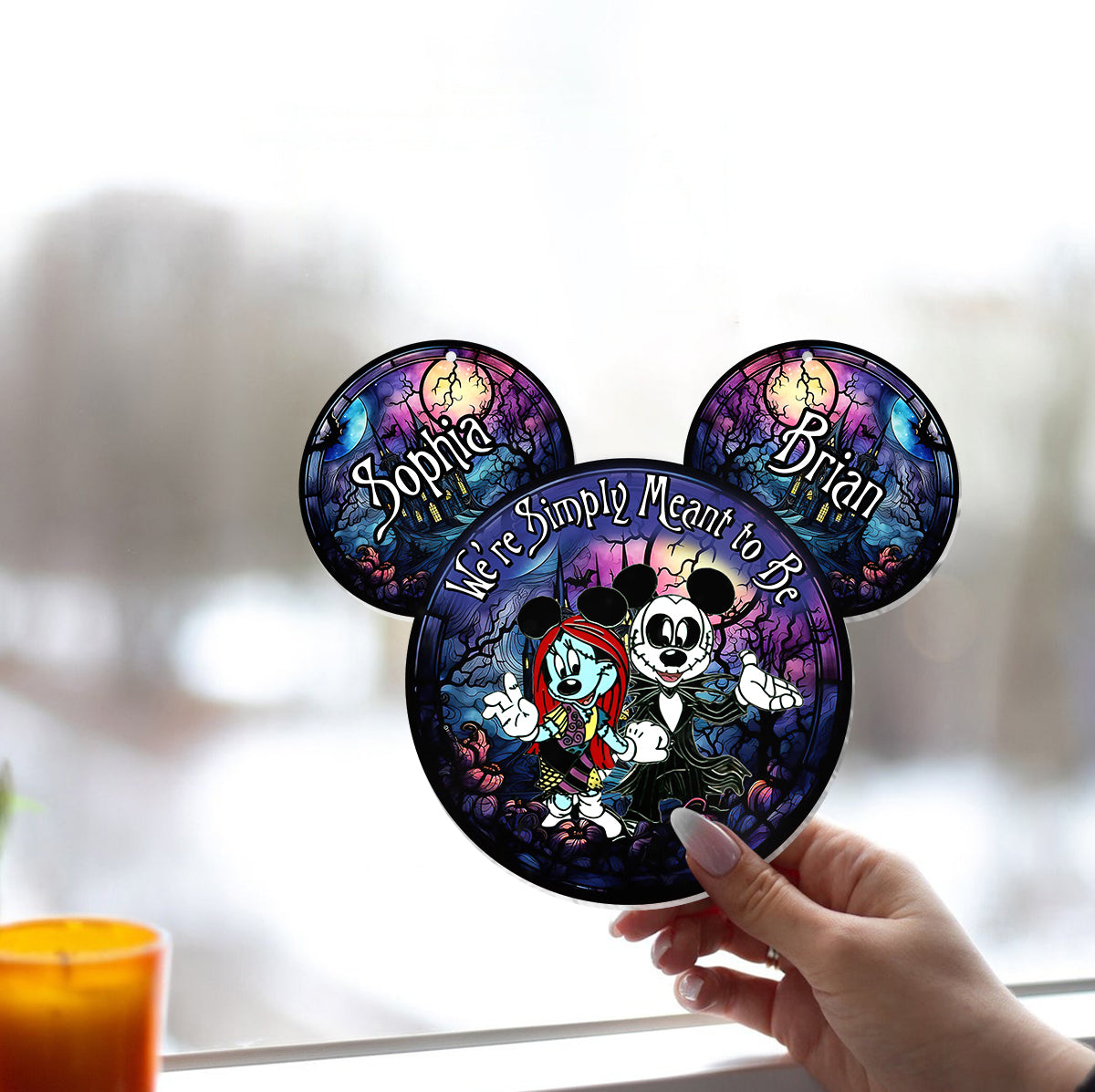 Personalized Mouse Suncatcher Ornament for Couples | Unique Gift Idea