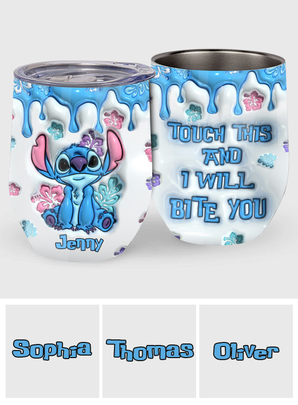 Personalized Ohana Wine Tumbler Custom Name Gift for Birthday