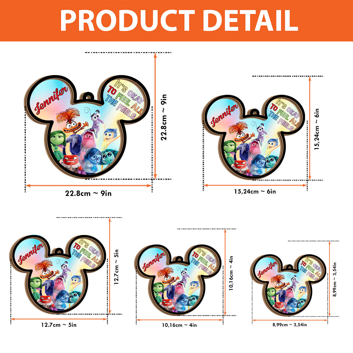 Personalized Mickey Mouse Suncatcher Custom Name Window Hanging Gift