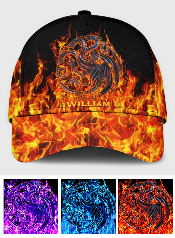 Personalized Fire and Blood Classic Cap Custom Name Gift