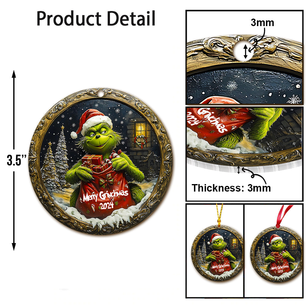 Personalized Grinch Christmas Ornament Custom Name Gift