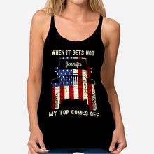 Load image into Gallery viewer, Personalized Cross Tank Top USA Flag Design Custom Name Gift
