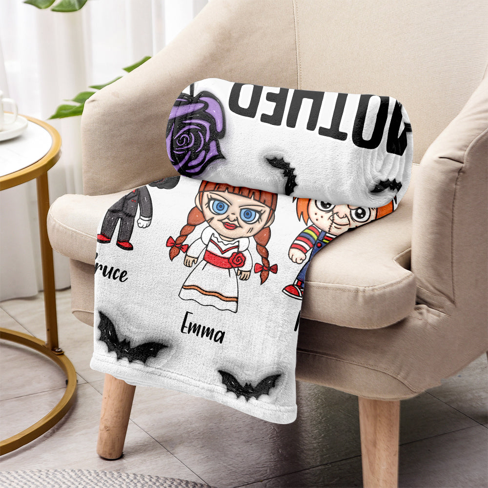 Personalized Mother Blanket with Nightmare Characters for Halloween