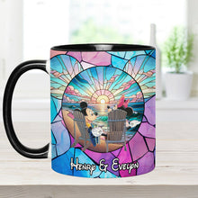 Load image into Gallery viewer, Personalized Ceramic Accent Mug with Sunset Design for Couples
