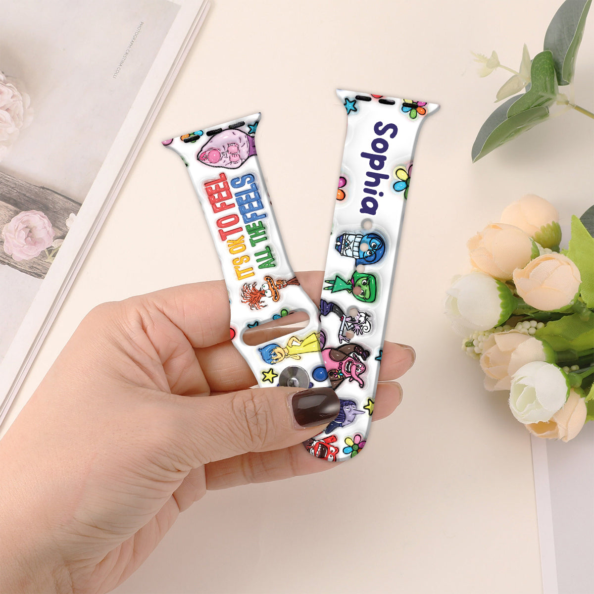 Personalized Silicone Apple Watch Band Custom Name Gift