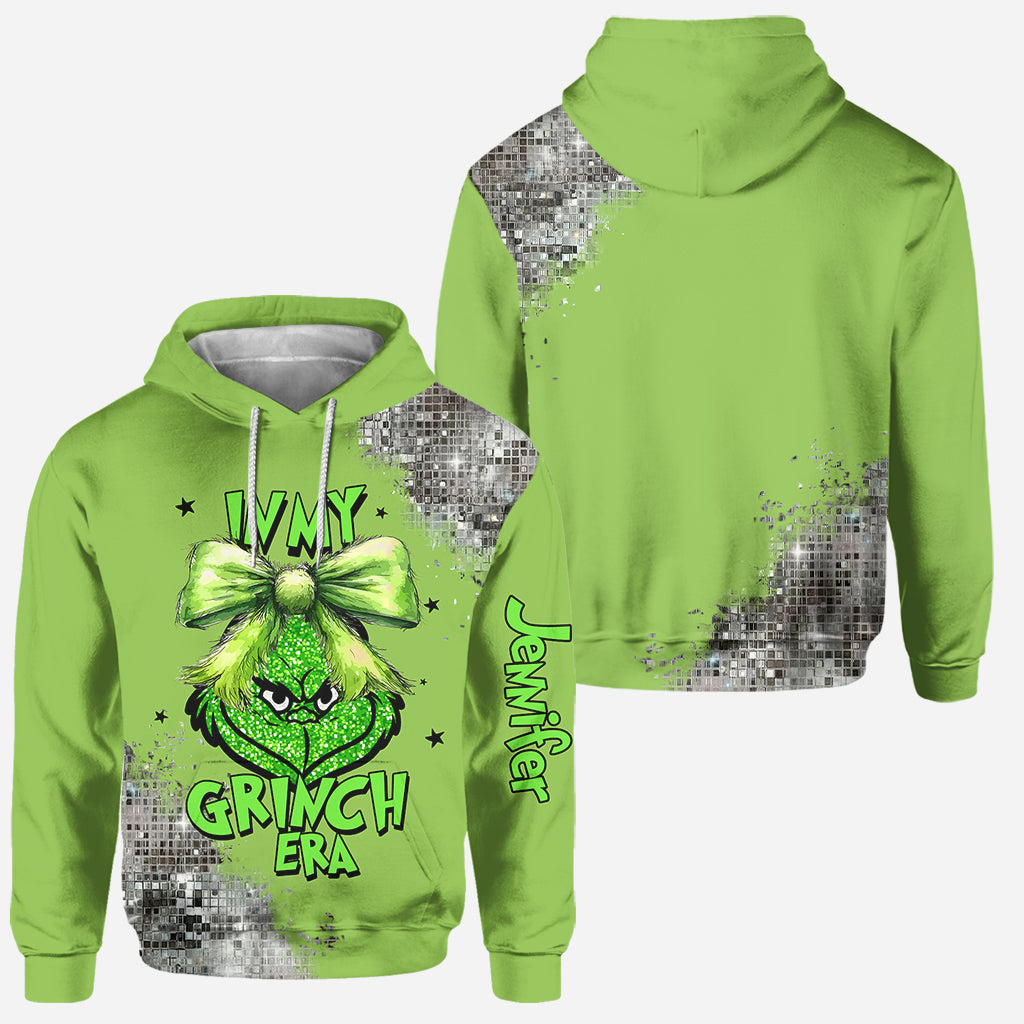 Personalized Grinch Era Hoodie and Leggings Set Gift for Christmas