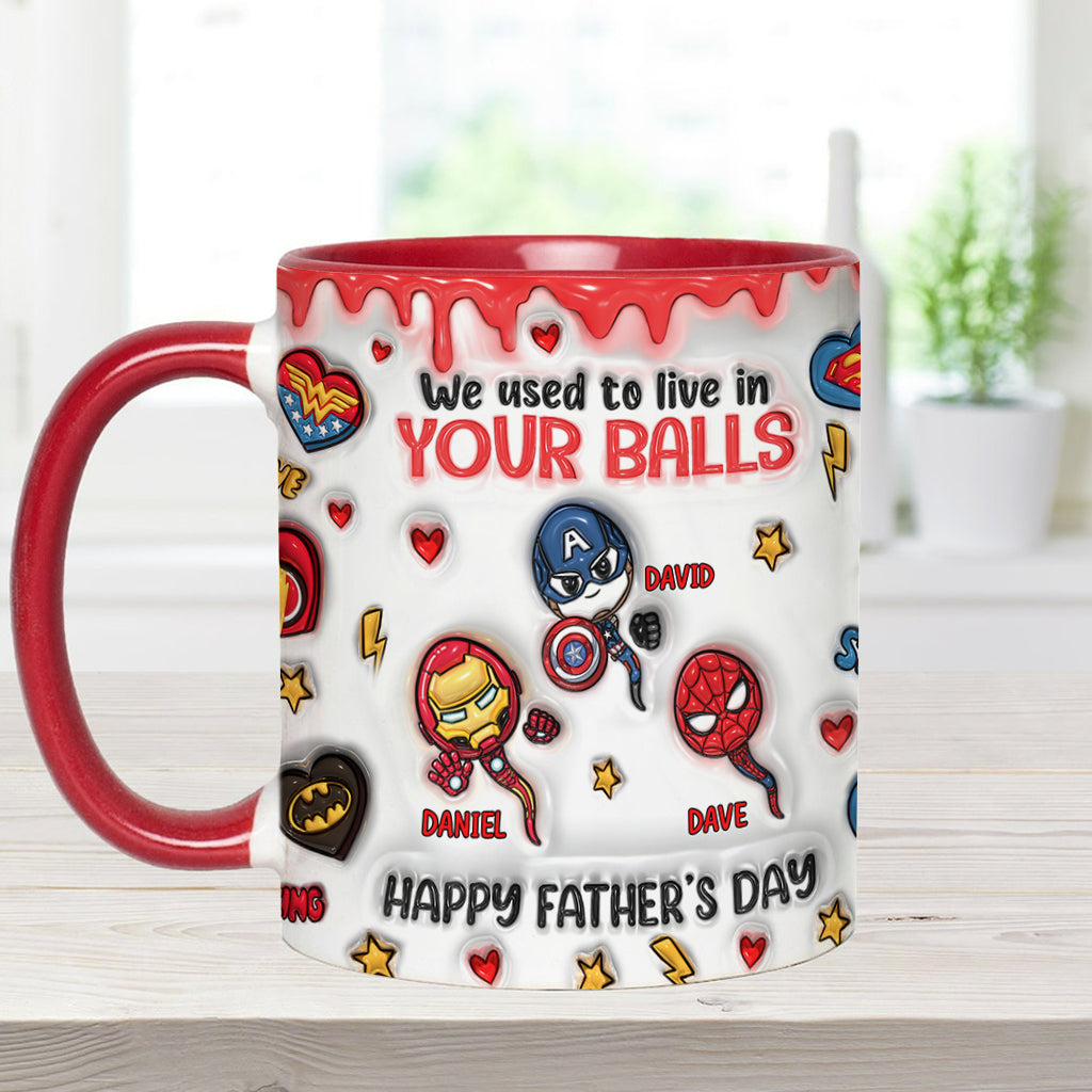 Personalized Superhero Accent Mug Custom Name Gift for Dad