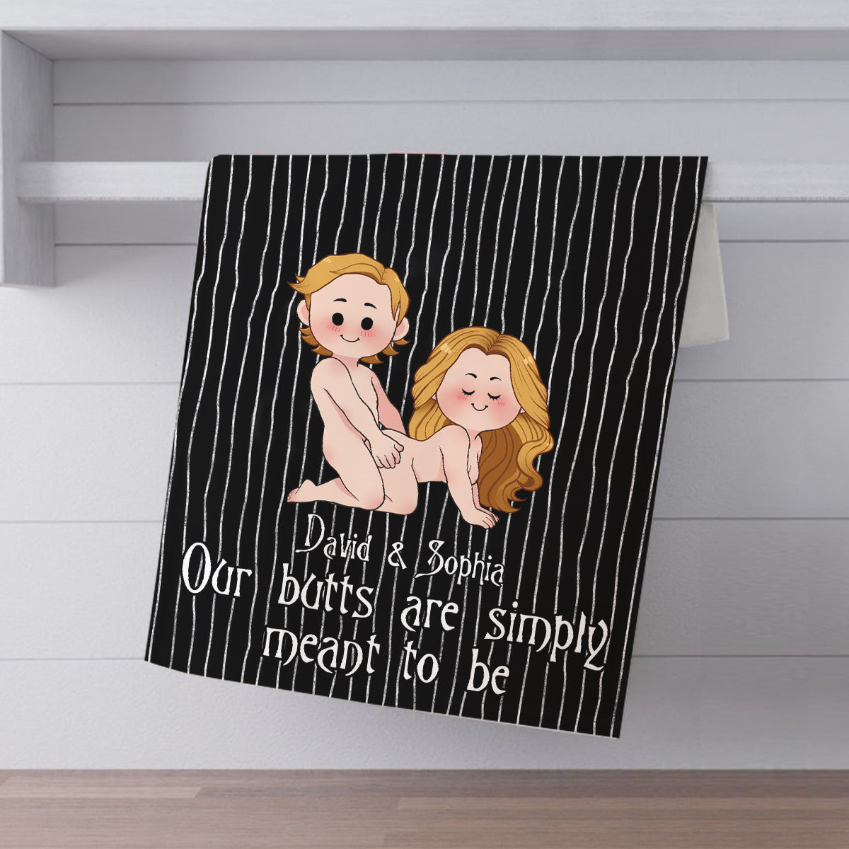 Personalized Couple Towel Our Butts Are Simply Meant to Be Gift for Valentine's Day