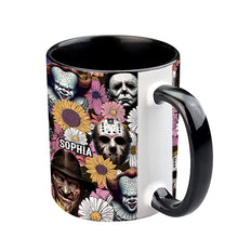 Load image into Gallery viewer, Personalized Horror Accent Mug with Custom Name for Fans
