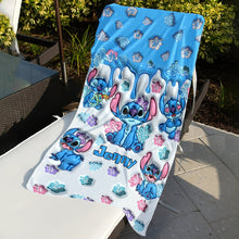 Load image into Gallery viewer, Personalized Ohana Beach Towel Custom Name Gift for Family
