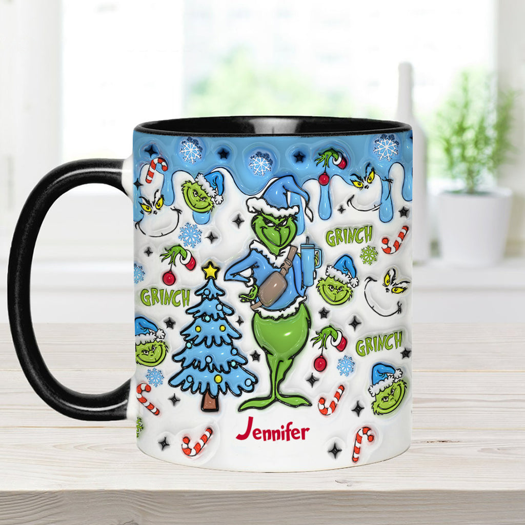 Personalized Grinch Accent Mug Custom Name Christmas Gift