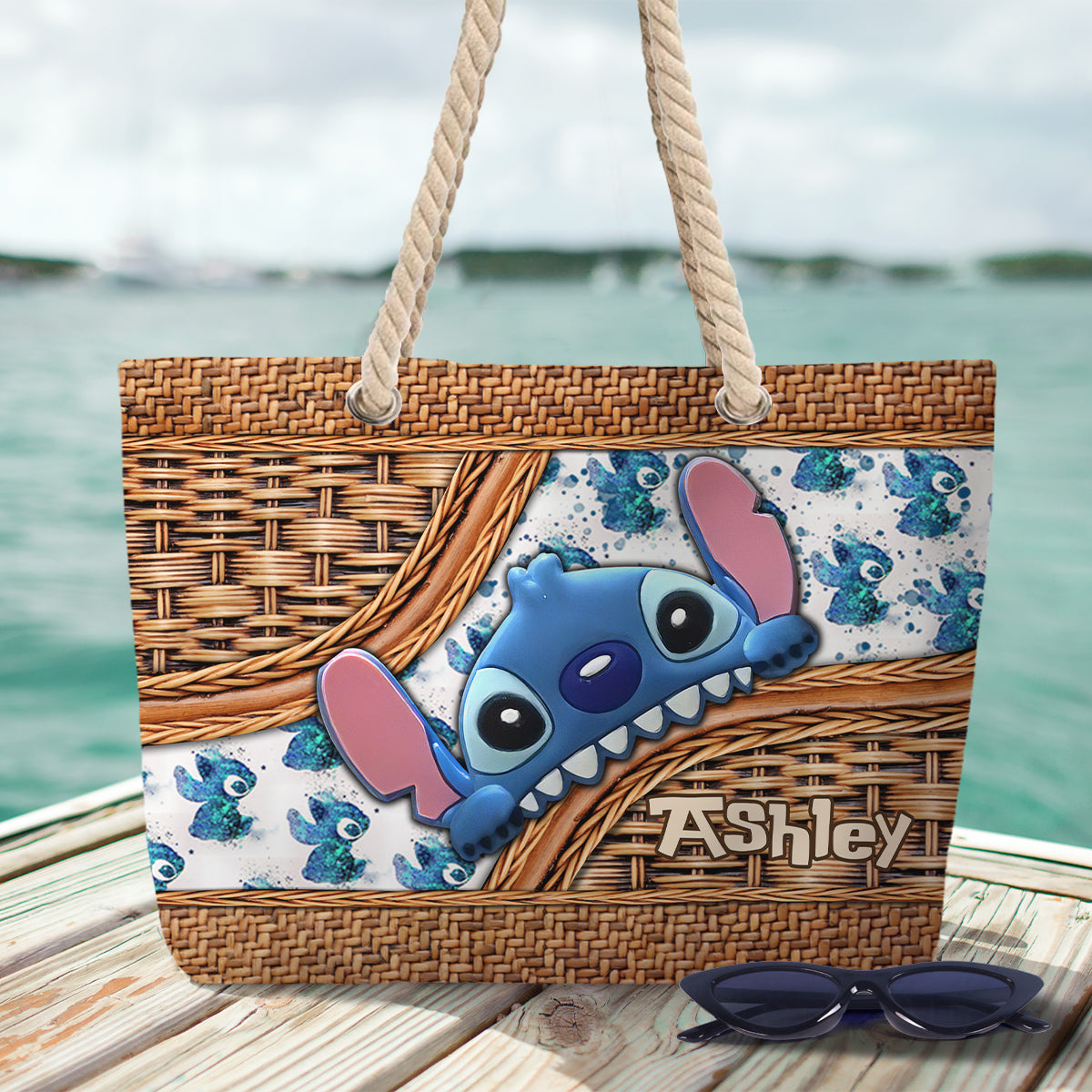 Personalized Canvas Beach Bag with Custom Design for Beach Day