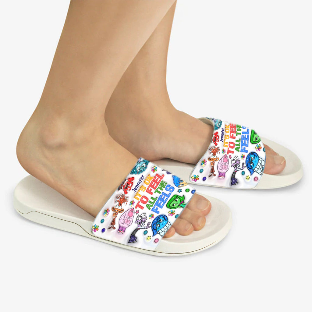 Personalized Slide Sandals Custom Name Gift for Mom Birthday