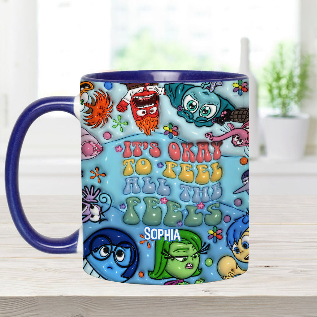 Personalized Ceramic Accent Mug 'It's Okay To Feel All The Feels' Gift for Kids