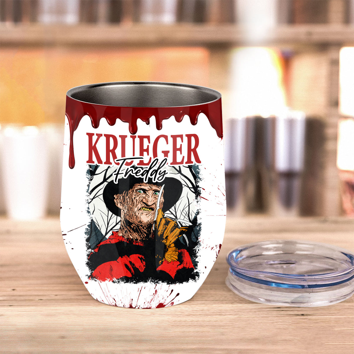 Personalized Halloween Horror Characters Wine Tumbler Gift