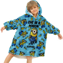 Load image into Gallery viewer, Personalized One In A Minion Blanket Hoodie Custom Name Gift
