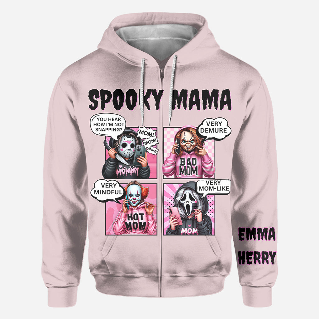 Personalized Spooky Mama All Over Shirt Custom Name Gift for Mom