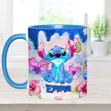 Load image into Gallery viewer, Personalized Ohana Accent Mug Colorful Floral Design Gift
