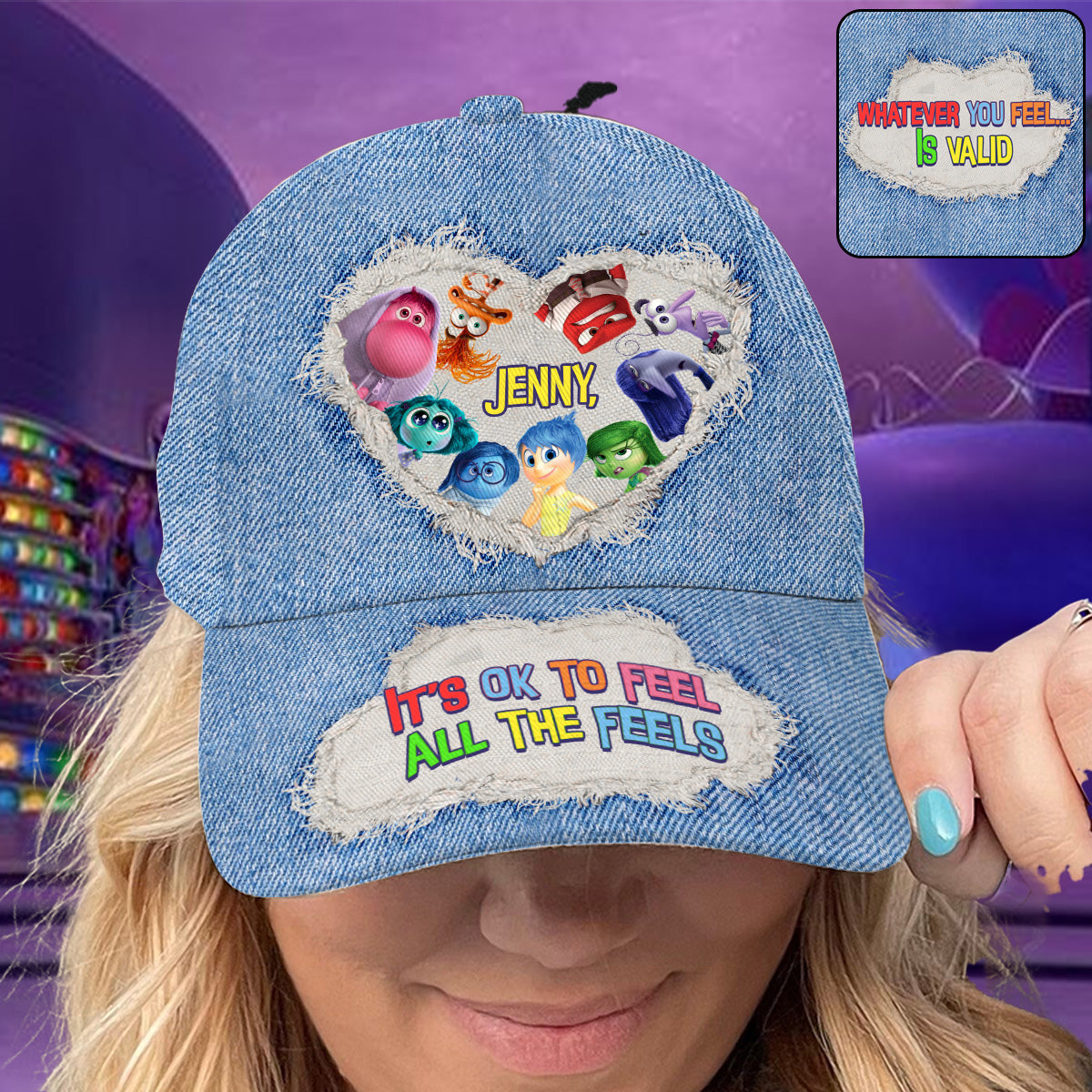 Personalized Denim Classic Cap Custom Name Gift for Kids