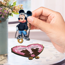 Load image into Gallery viewer, Personalized Wood Key Holder with Heart Design for Couples
