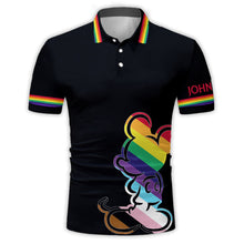 Load image into Gallery viewer, Personalized LGBT Pride Polo Shirt Custom Name Gift
