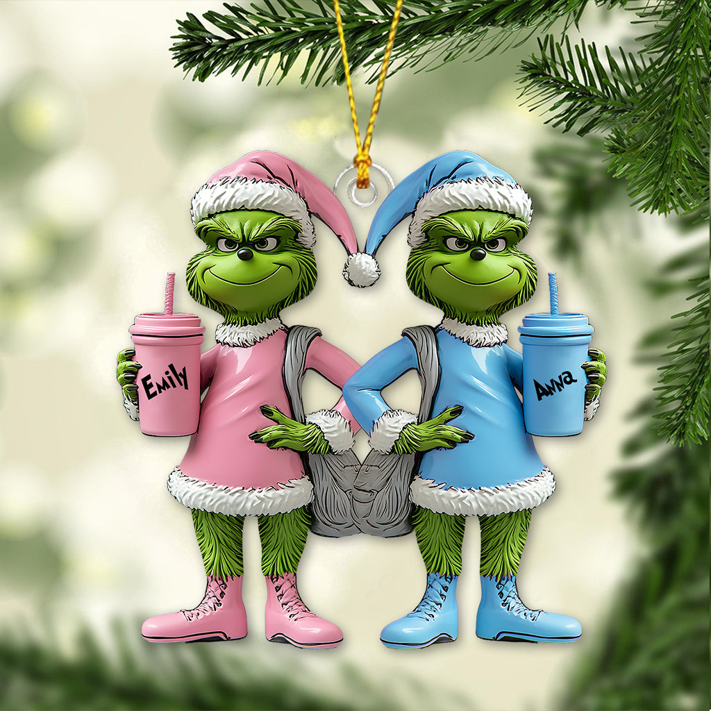 Personalized Grinch Transparent Ornament Custom Gift for Friends