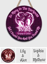 Load image into Gallery viewer, Personalized Halloween Round Wood Sign Custom Name Gift for Couple

