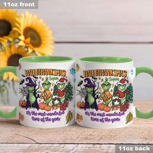 Load image into Gallery viewer, Personalized Hallothanksmas Accent Mug Custom Name Gift for Christmas
