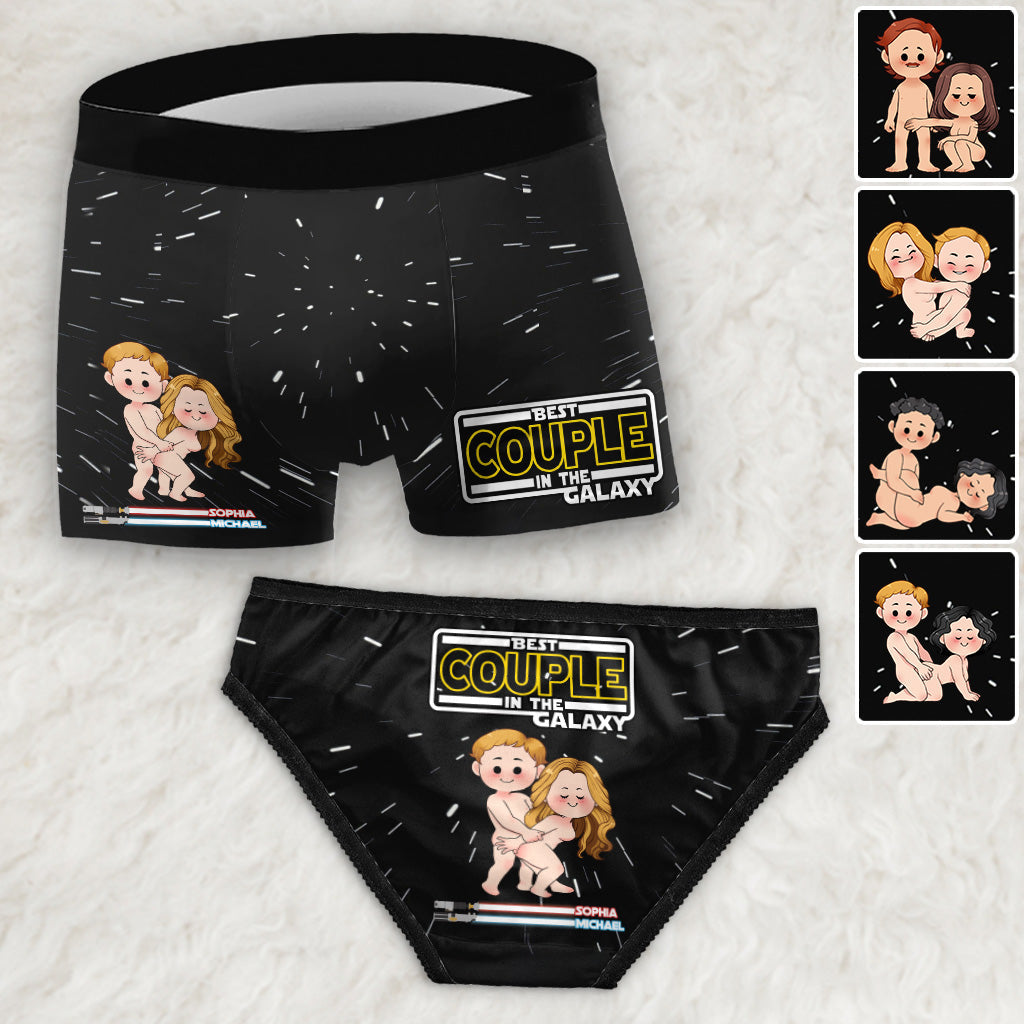 Personalized Best Couple in the Galaxy Briefs Set for Him & Her