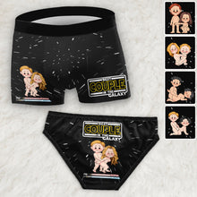 Load image into Gallery viewer, Personalized Best Couple in the Galaxy Briefs Set for Him &amp; Her
