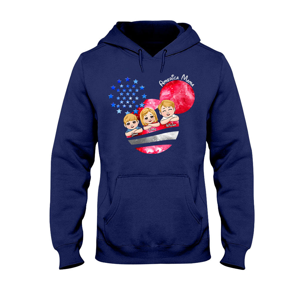Personalized America Mama T-Shirt & Hoodie Custom Family Gift