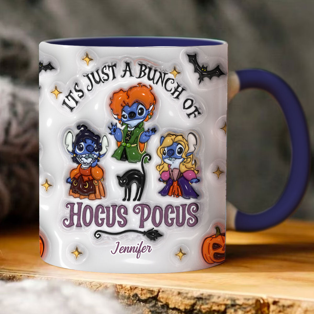 Personalized Halloween Ohana Ceramic Mug Custom Name Gift