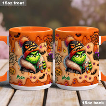 Load image into Gallery viewer, Personalized Halloween Grinch Accent Mug Custom Name Gift
