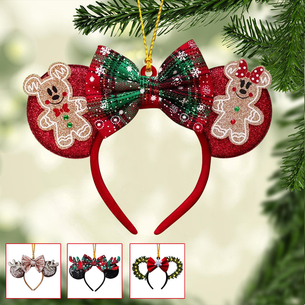 Personalized Christmas Mouse Ears Ornament Custom Name Gift