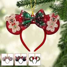 Load image into Gallery viewer, Personalized Christmas Mouse Ears Ornament Custom Name Gift
