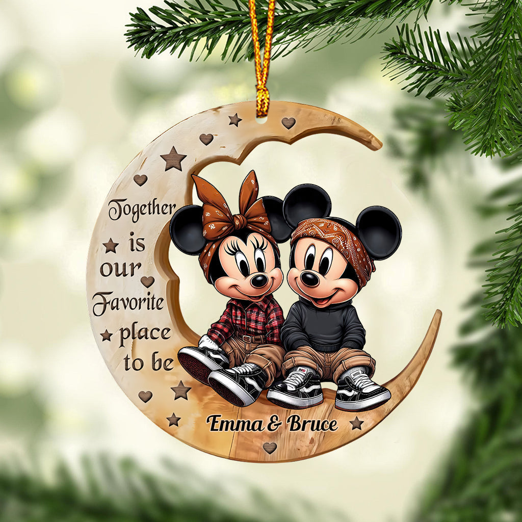 Personalized Acrylic Moon Ornament Custom Name Gift for Couples