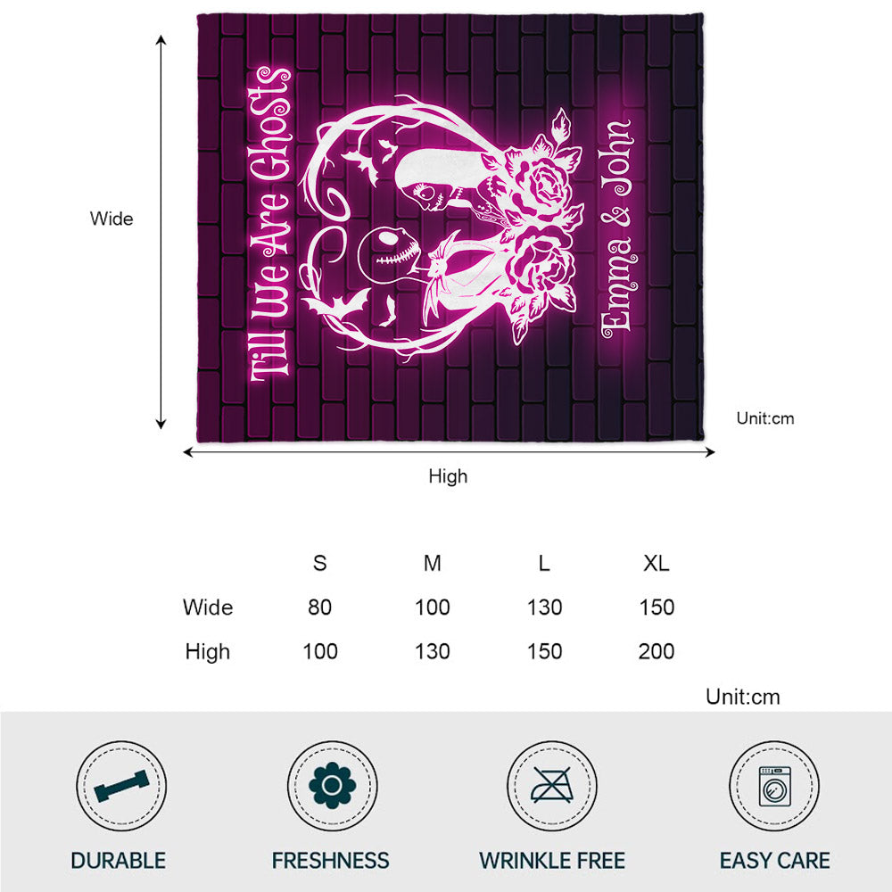 Personalized Nightmare Blanket Custom Couples Gift for Halloween