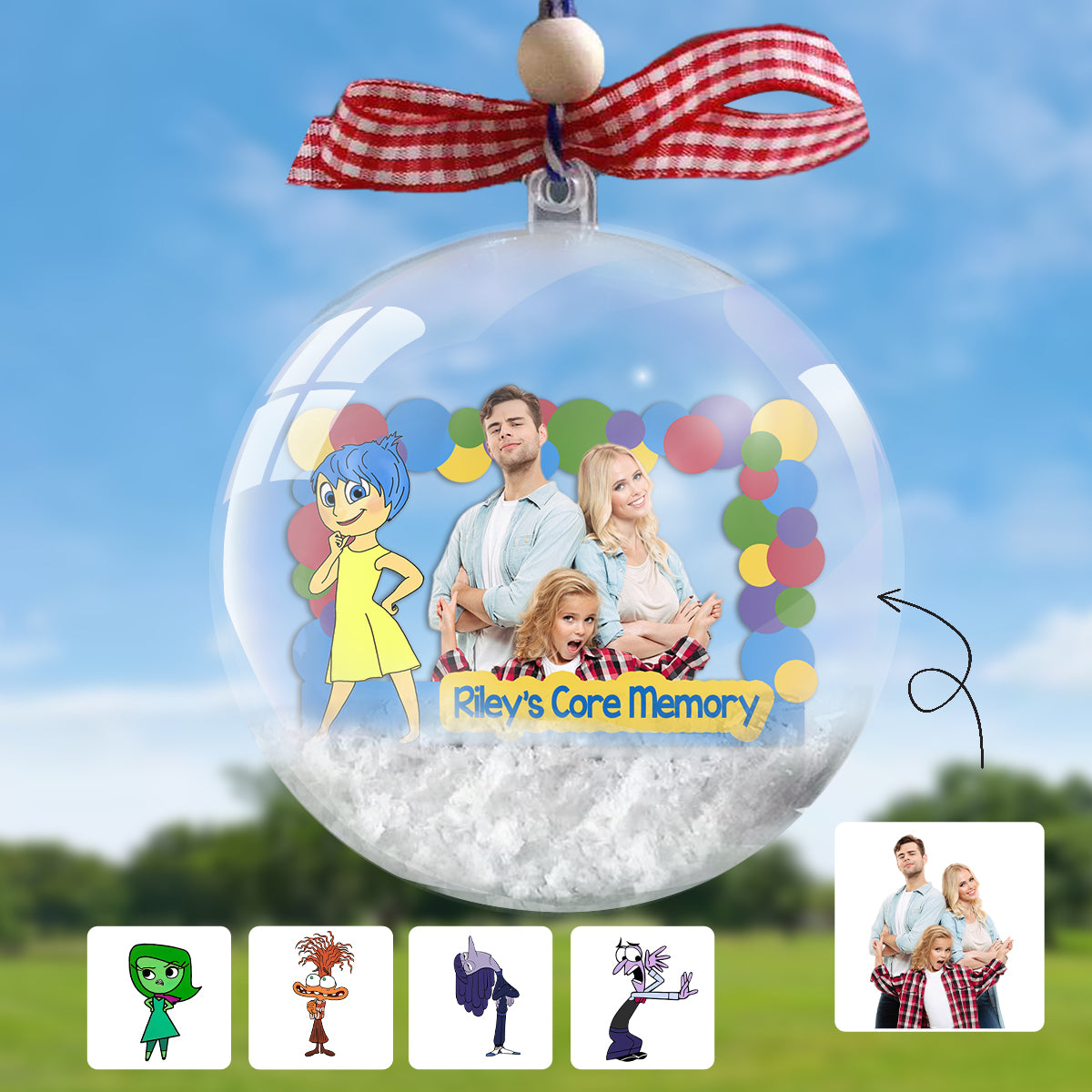 Personalized Snow Globe Ornament Custom Design Unique Gift for Christmas