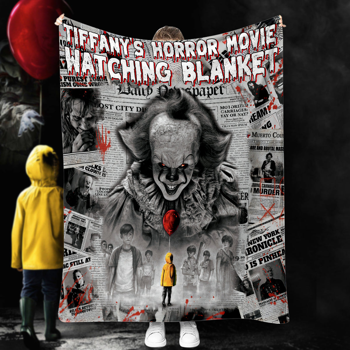 Personalized Horror Movie Blanket Custom Design Gift for Halloween