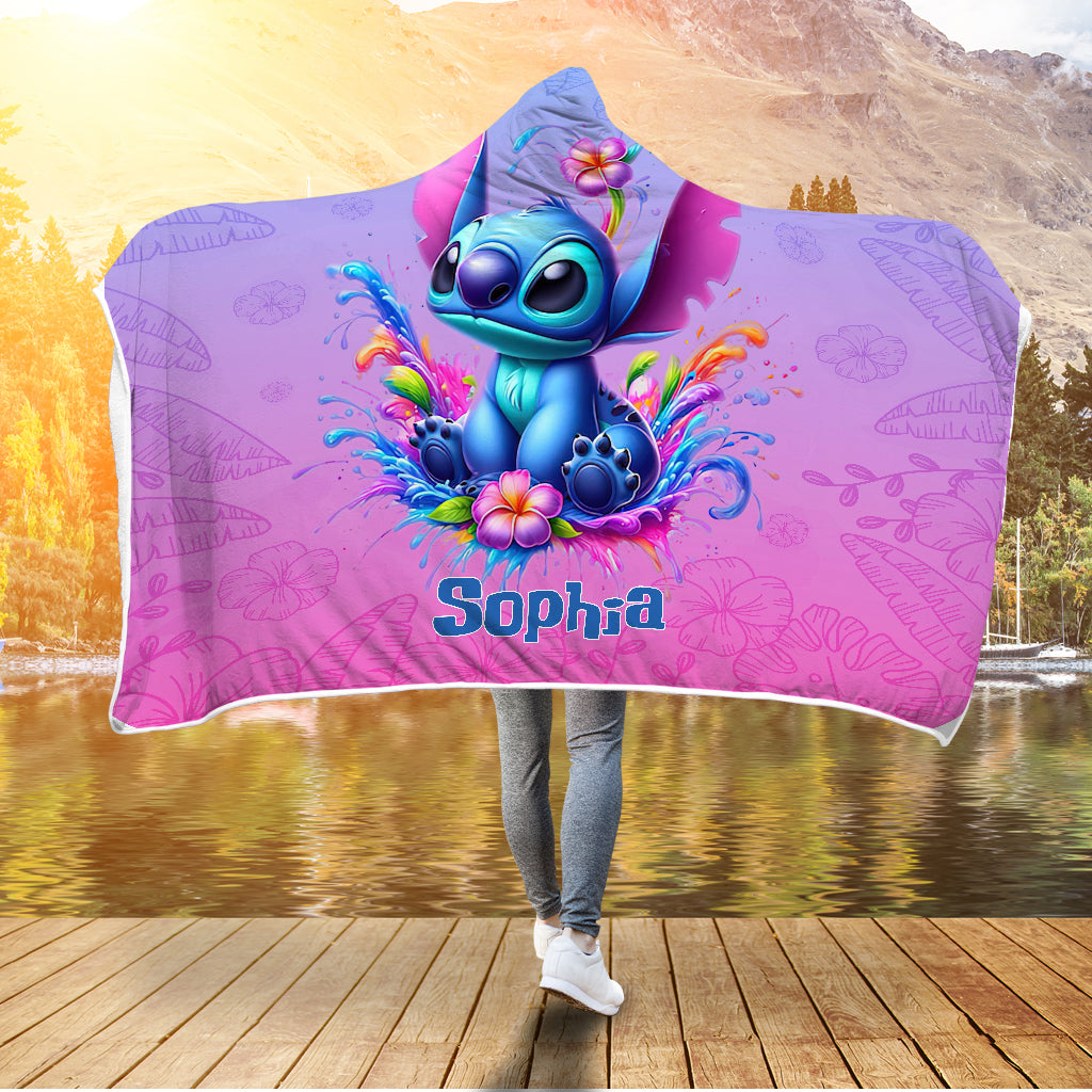 Personalized Hooded Blanket with Cute Character Design for Kids