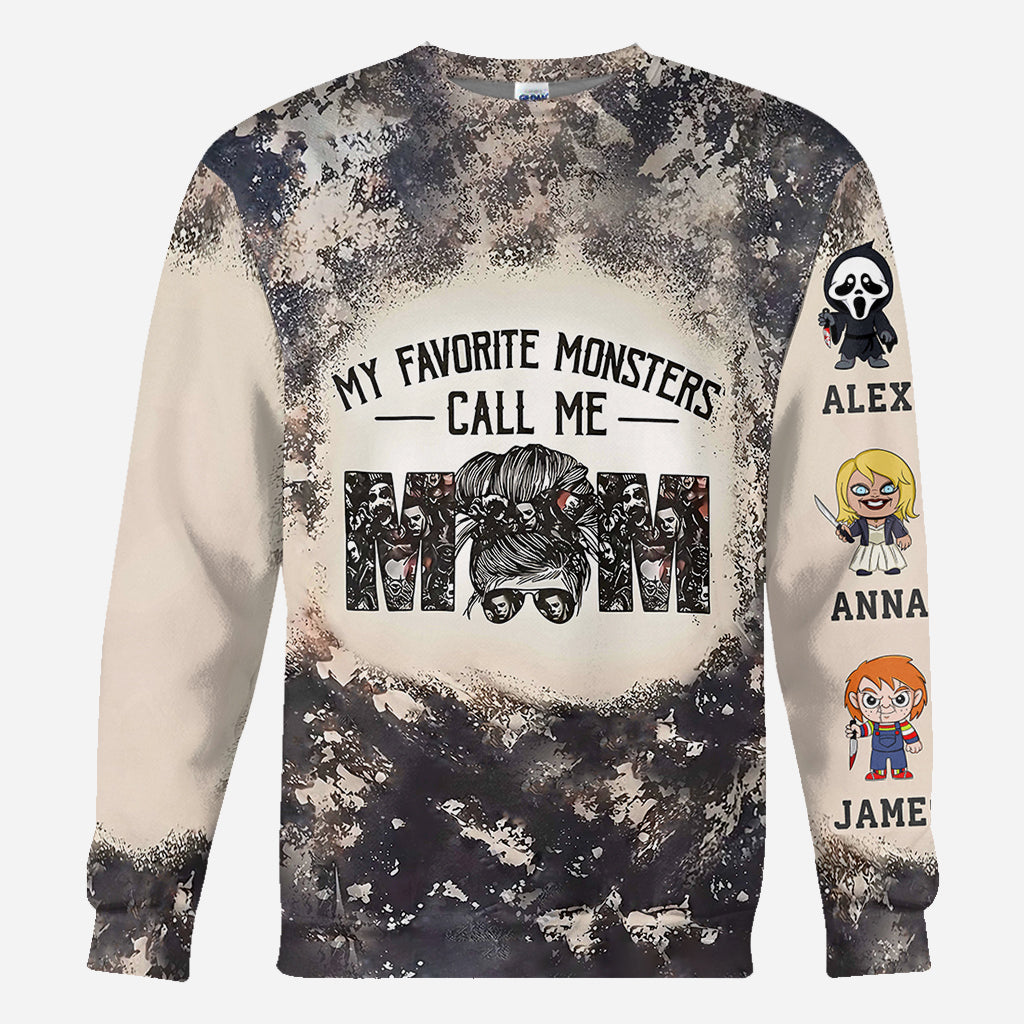 Personalized All-Over Shirt My Favorite Monsters Call Me Mom Gift for Mother's Day