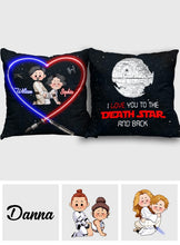 Load image into Gallery viewer, Personalized Star Wars Throw Pillow Custom Names Gift for Couples
