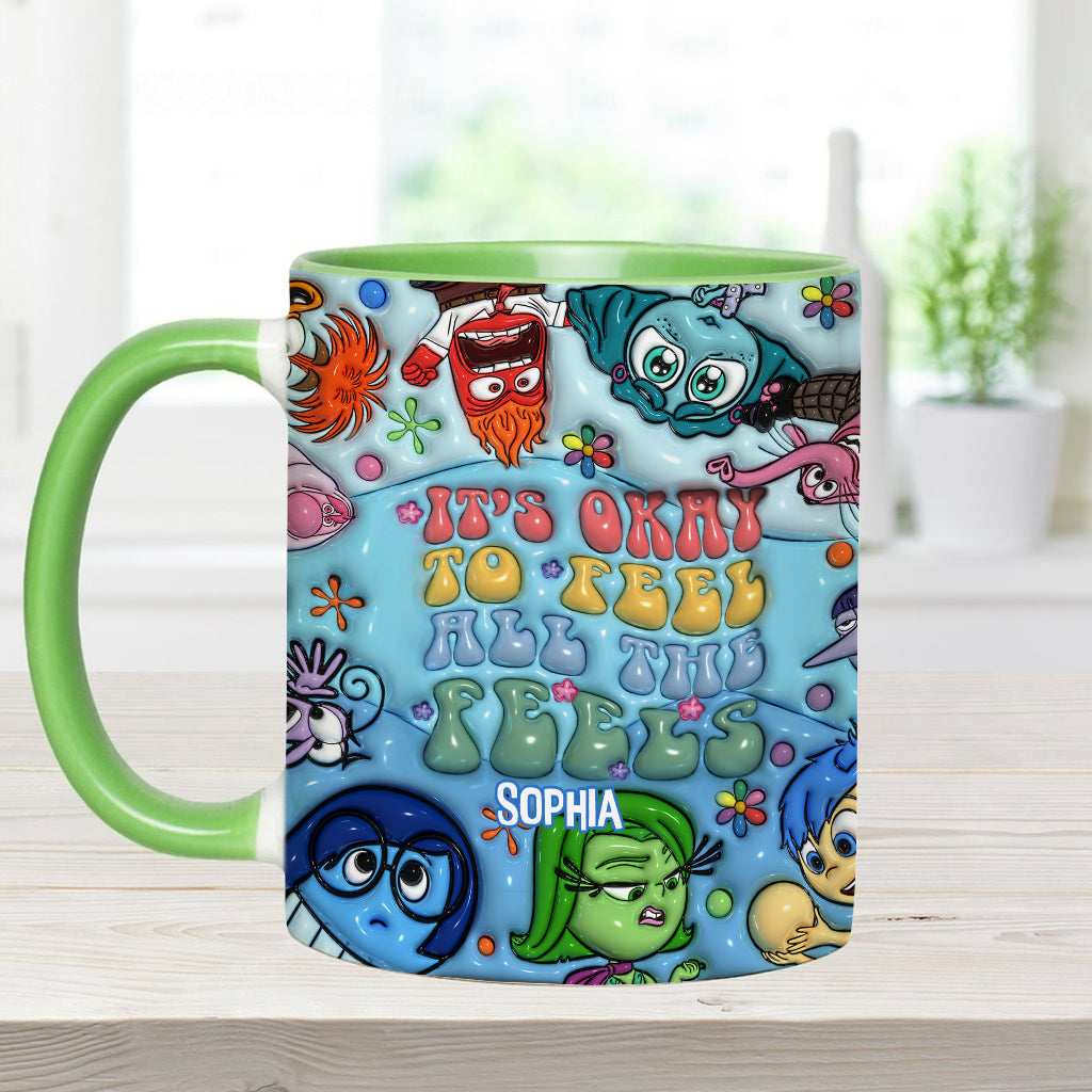 Personalized Ceramic Accent Mug 'It's Okay To Feel All The Feels' Gift for Kids