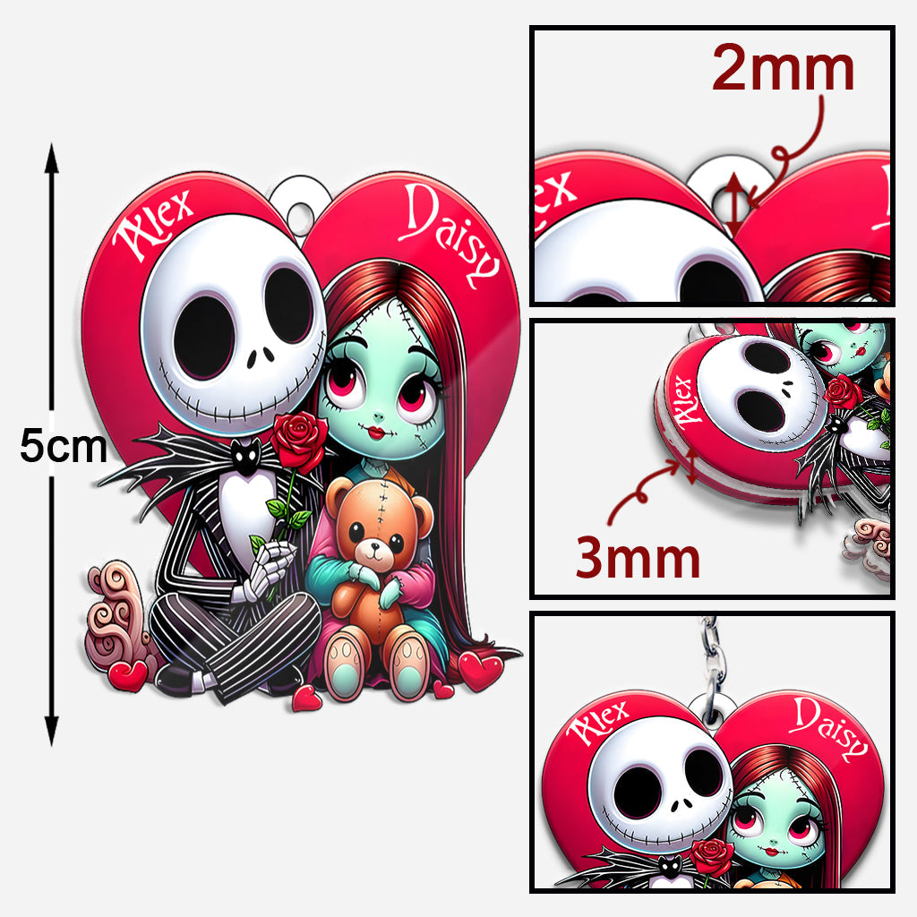 Personalized Nightmare Keychain Custom Name Gift for Couple